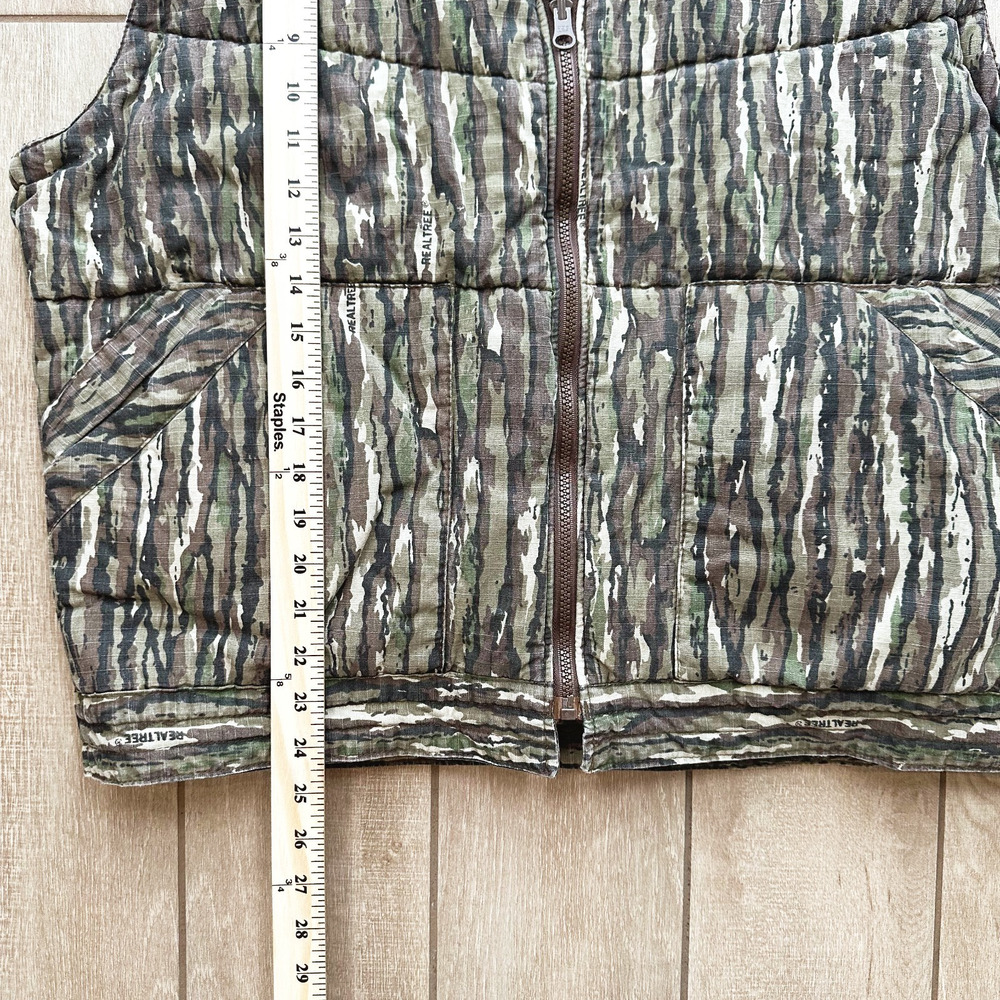VTG 90s Trophy Club Realtree Camo Puffer Zip Up Vest Mens Large Hunting Outdoors - Picture 10 of 10